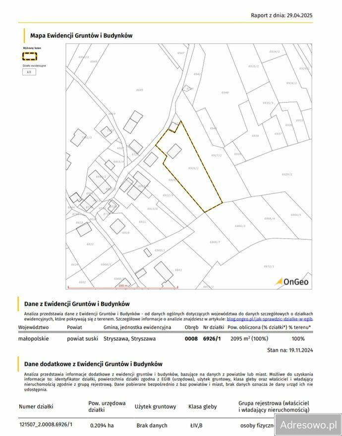 Działka siedliskowa Targoszów. Zdjęcie 2