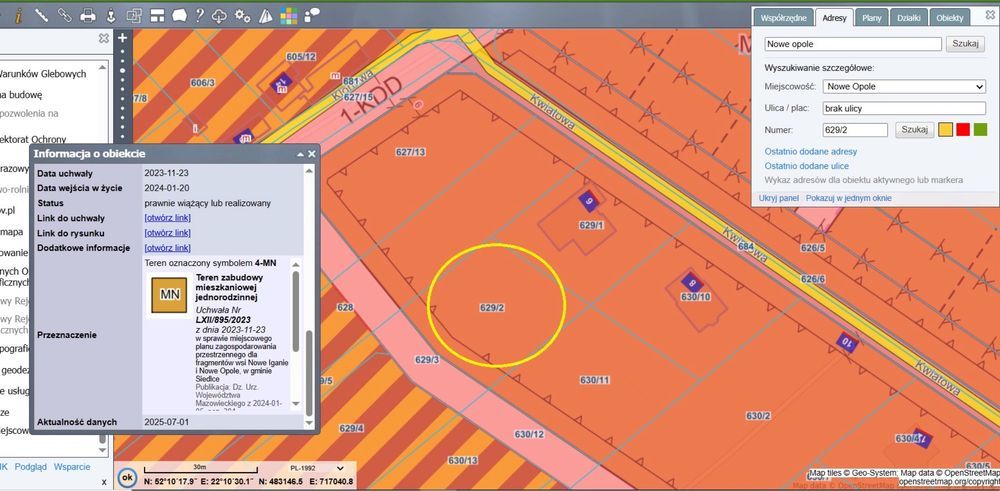 Działka budowlana Nowe Opole, ul. Klonowa