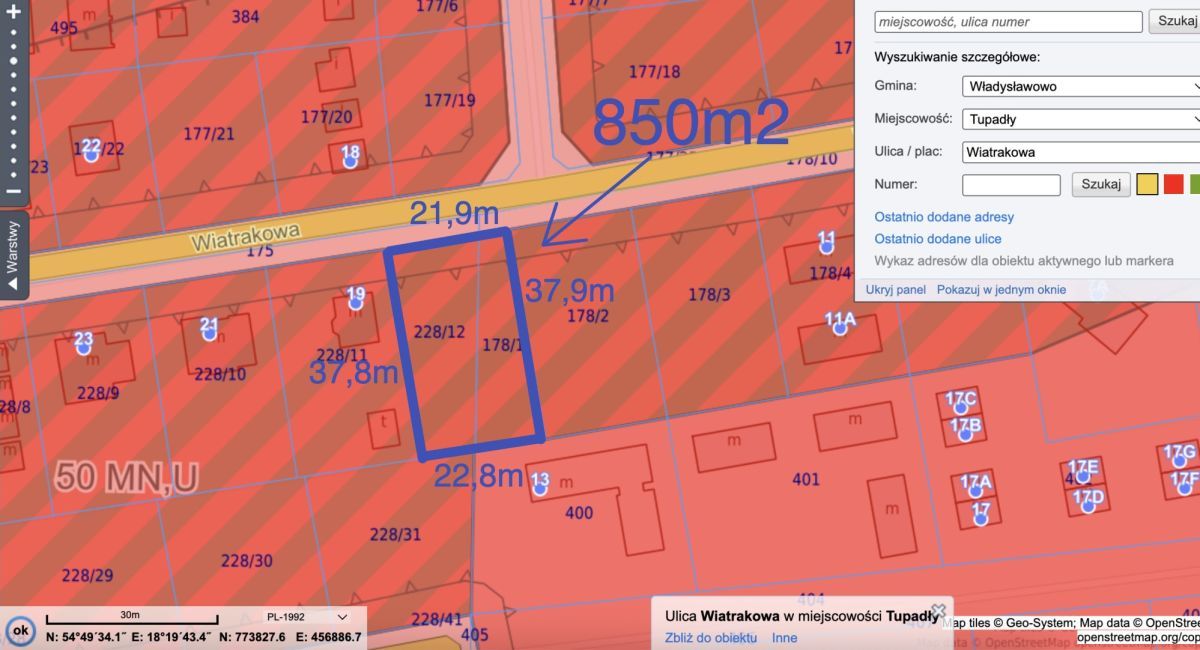 Działka inwestycyjna Tupadły, ul. Wiatrakowa. Zdjęcie 14