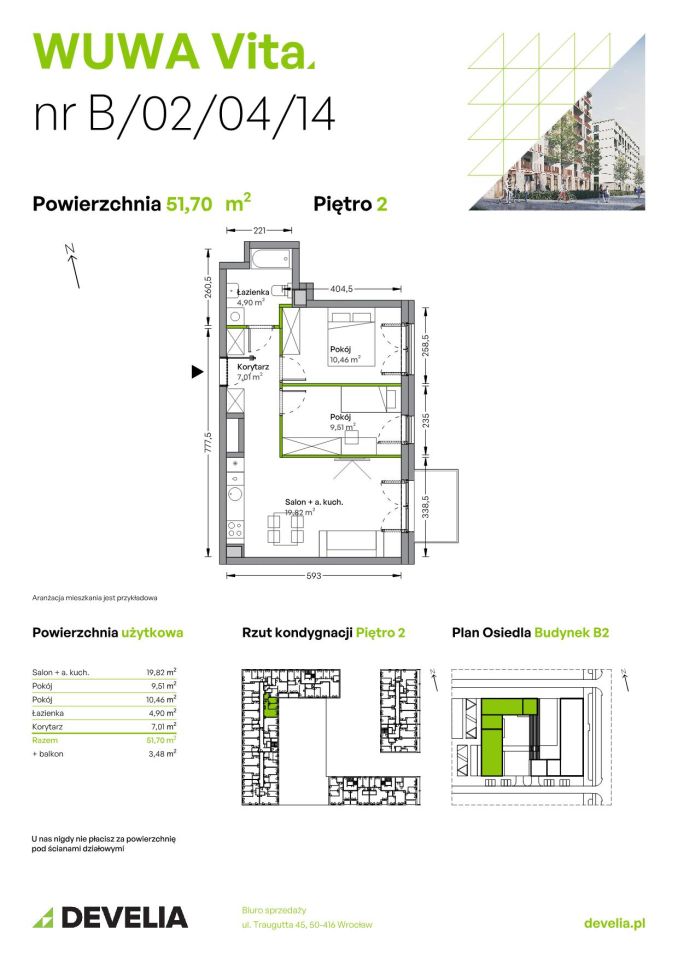 Mieszkanie 3-pokojowe Wrocław Żerniki, ul. Tadeusza Brzozy. Zdjęcie 6