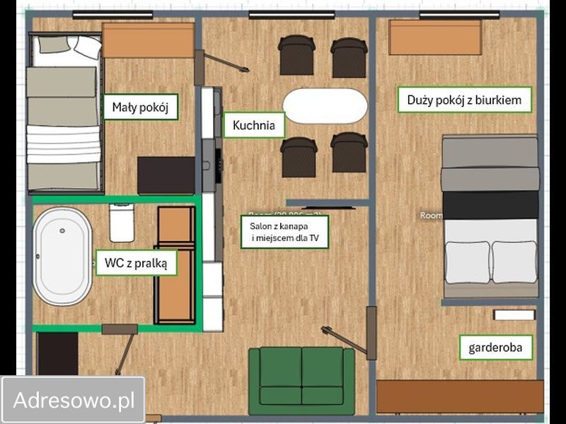 Mieszkanie 2-pokojowe Łódź Retkinia, ul. Walerego Wróblewskiego. Zdjęcie 2