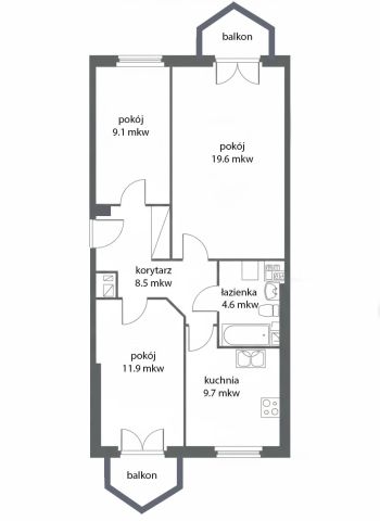 Mieszkanie 3-pokojowe Wrocław Śródmieście, ul. Odona Bujwida. Zdjęcie 3