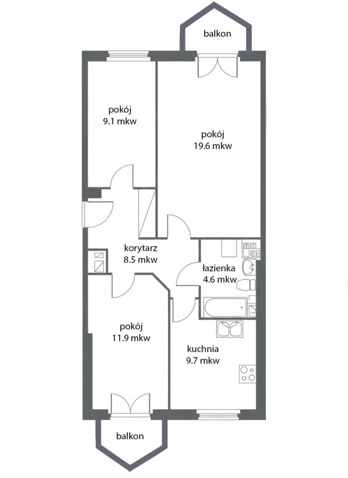 Mieszkanie 3-pokojowe Wrocław Śródmieście, ul. Odona Bujwida. Zdjęcie 4