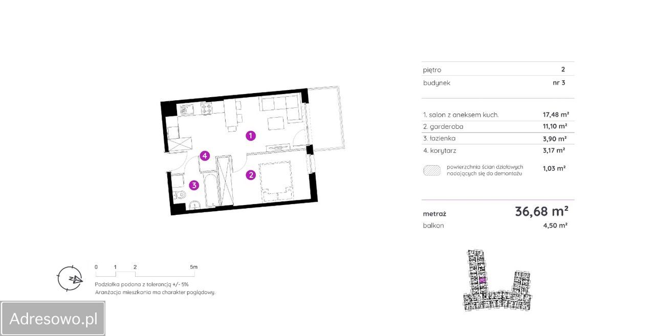 Mieszkanie 2-pokojowe Łódź Polesie, ul. 6 Sierpnia. Zdjęcie 2