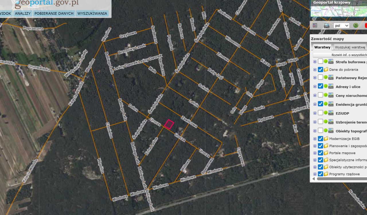 Działka leśna Popowo-Letnisko, ul. Urocza