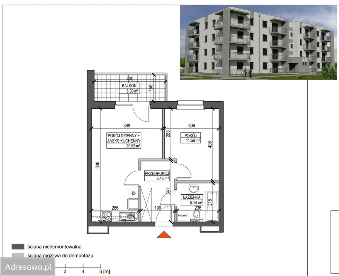Mieszkanie 2-pokojowe Ostrów Wielkopolski, ul. Szmaragdowa. Zdjęcie 12