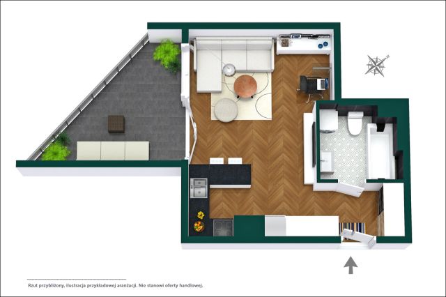 Mieszkanie 1-pokojowe Zegrze, ul. prof. Janusza Groszkowskiego. Zdjęcie 8