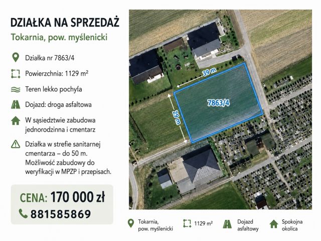 Działka inwestycyjna Tokarnia, Tokarnia. Zdjęcie 1