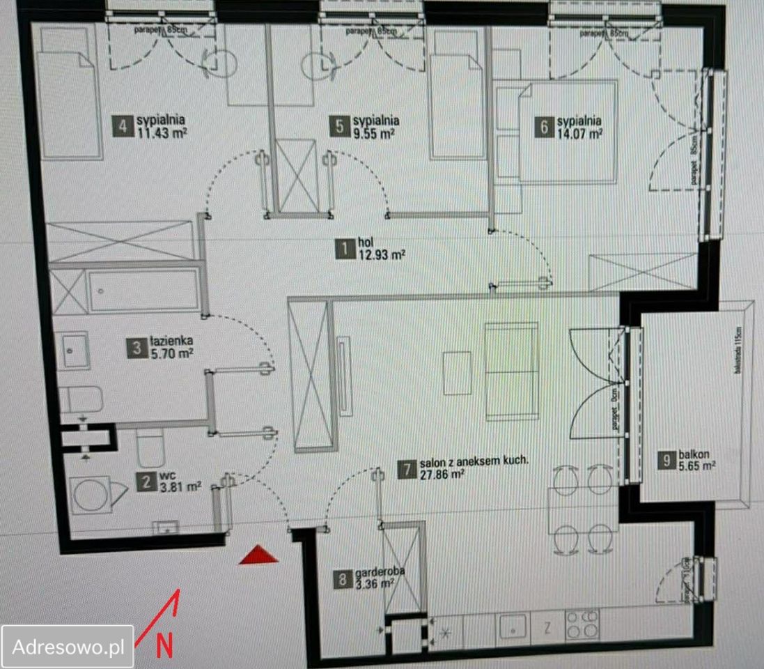Mieszkanie 4-pokojowe Warszawa Wilanów, ul. Herbu Janina. Zdjęcie 6