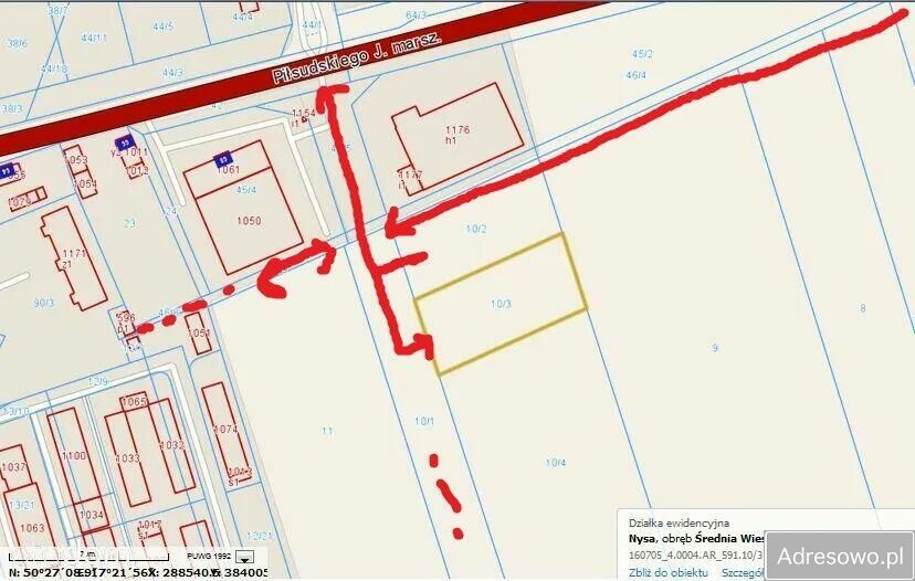 Działka inwestycyjna Nysa Dolna Wieś, ul. Marszałka Józefa Piłsudskiego. Zdjęcie 4
