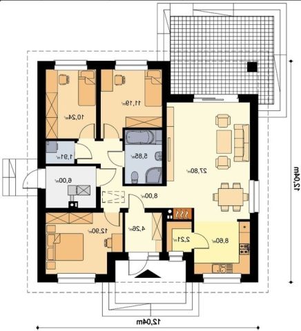 dom wolnostojący, 4 pokoje Sędziszów Małopolski, ul. Borkowska. Zdjęcie 7