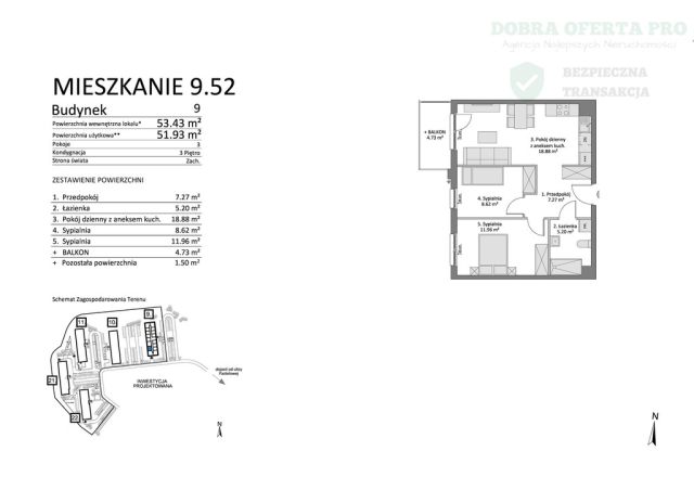 Mieszkanie 3-pokojowe Gdańsk Łostowice. Zdjęcie 2