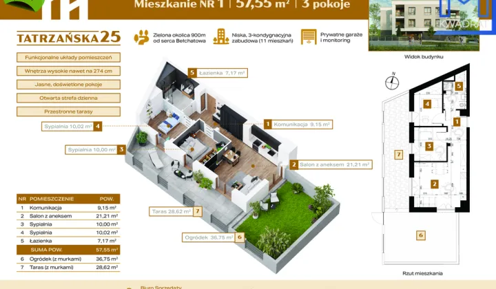 Mieszkanie 3-pokojowe Bełchatów, ul. Tatrzańska