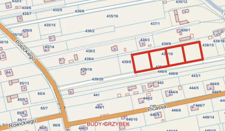 Działka budowlana Budy-Grzybek, ul. Potockiego