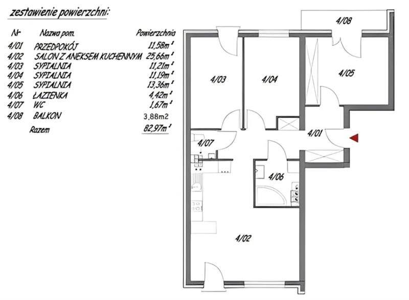 Mieszkanie 4-pokojowe Wrocław Lipa Piotrowska, ul. Bazyliowa. Zdjęcie 15
