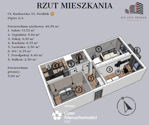Mieszkanie 3-pokojowe Świdnik, ul. Racławicka. Zdjęcie 1