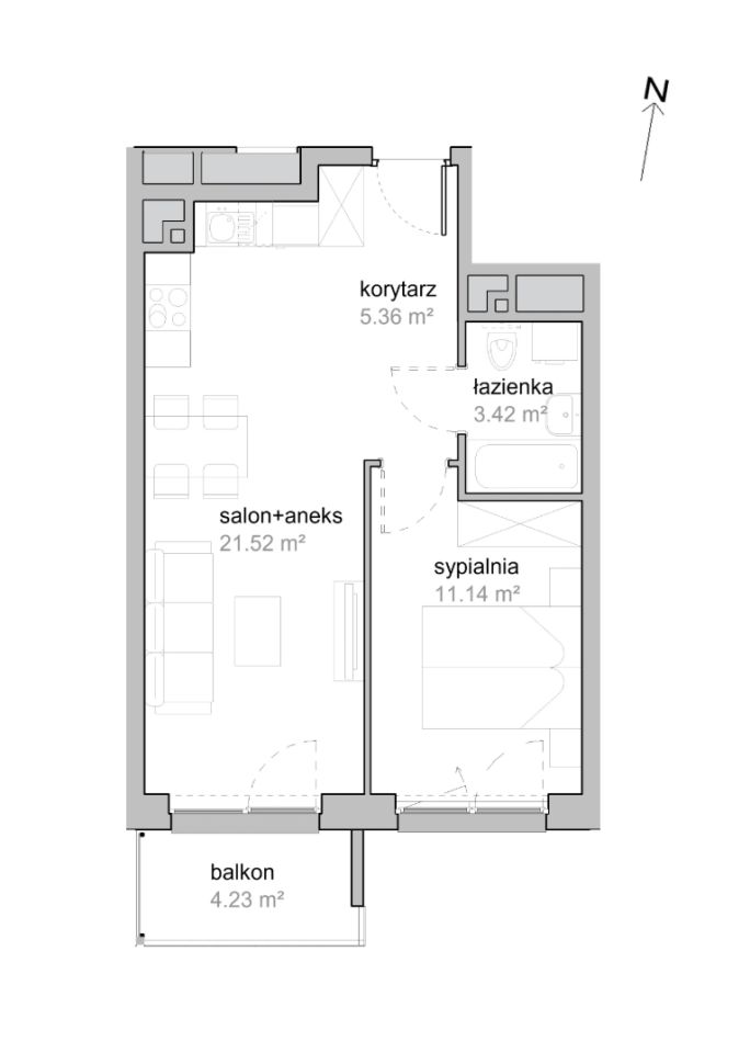 Mieszkanie 2-pokojowe Wrocław Tarnogaj, ul. Piękna. Zdjęcie 7