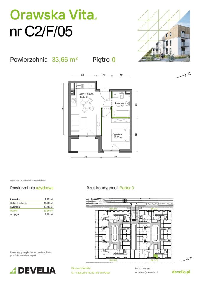 Mieszkanie 2-pokojowe Wrocław Ołtaszyn, ul. Orawska. Zdjęcie 12
