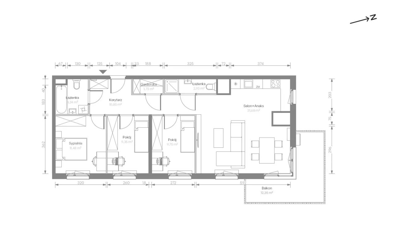 Mieszkanie 4-pokojowe Warszawa Chrzanów, ul. Szeligowska. Zdjęcie 7