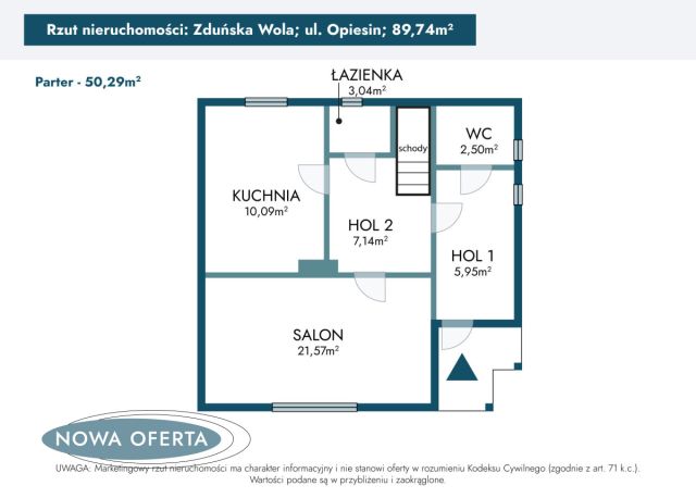 bliźniak, 4 pokoje Opiesin. Zdjęcie 22