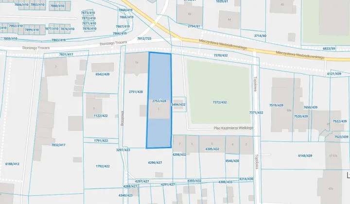 Działka budowlana Zabrze Centrum, ul. Dionizego Trocera