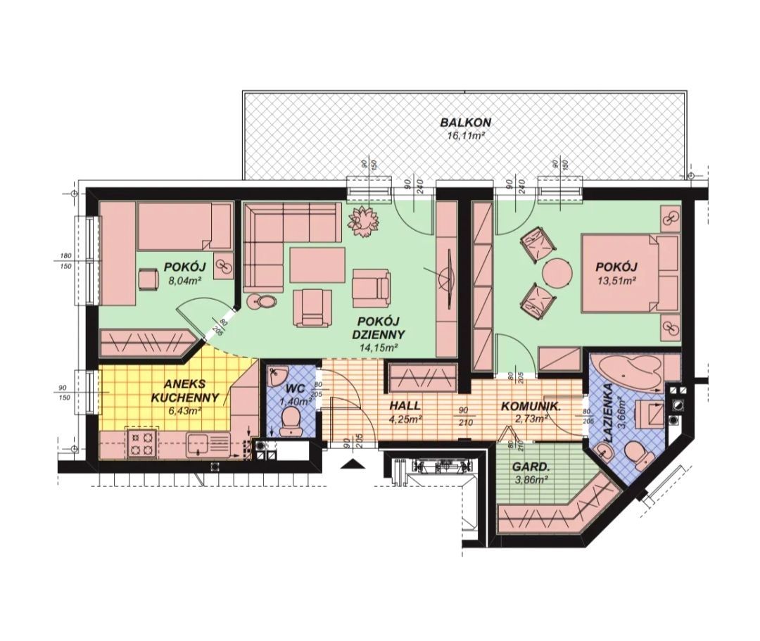 Mieszkanie 3-pokojowe Rzeszów Drabinianka, ul. Miła. Zdjęcie 17