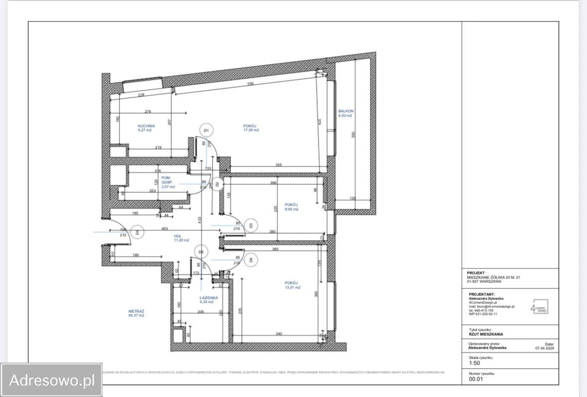 Mieszkanie 3-pokojowe Warszawa Chomiczówka, ul. Żółwia. Zdjęcie 6