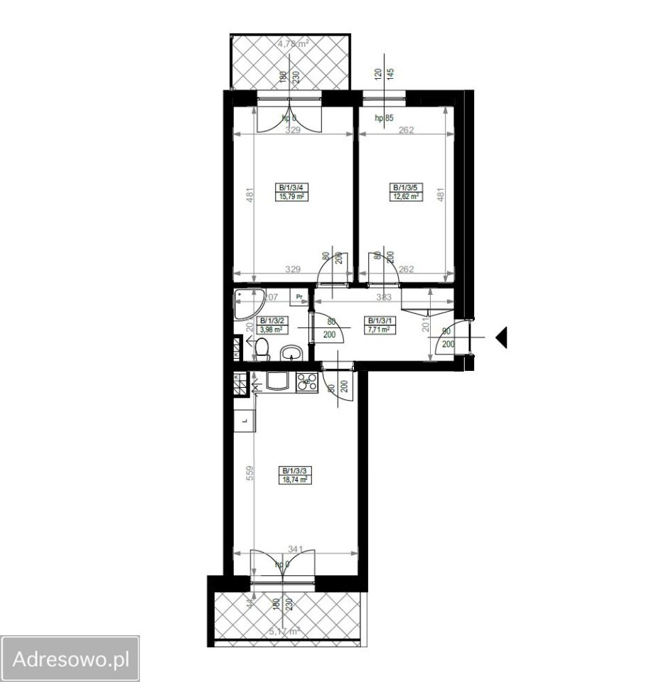 Mieszkanie 3-pokojowe Wrocław Poświętne, ul. Ramiszowska. Zdjęcie 5