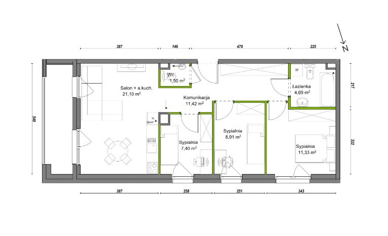 Mieszkanie 4-pokojowe Wrocław Ołtaszyn, ul. Orawska. Zdjęcie 8