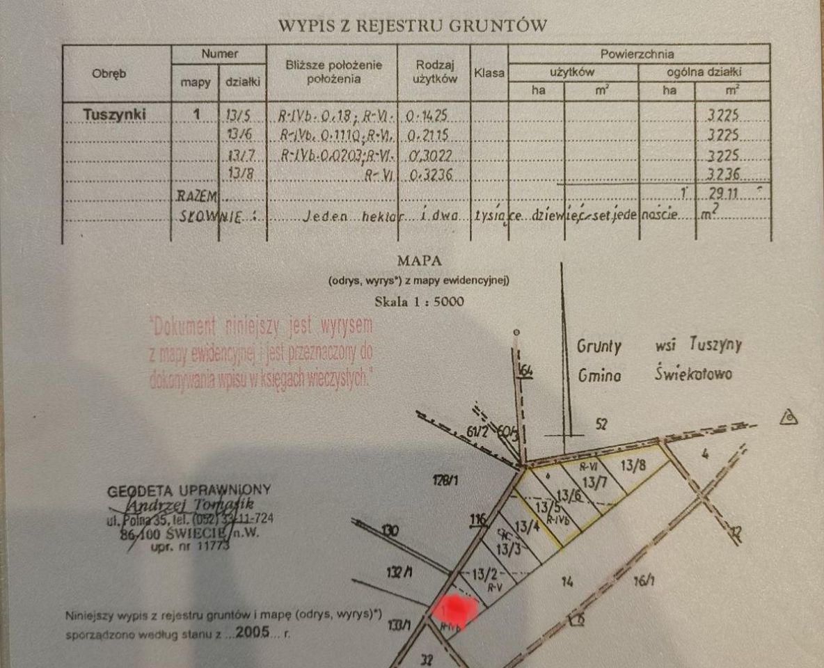 Działka budowlana Tuszynki. Zdjęcie 2