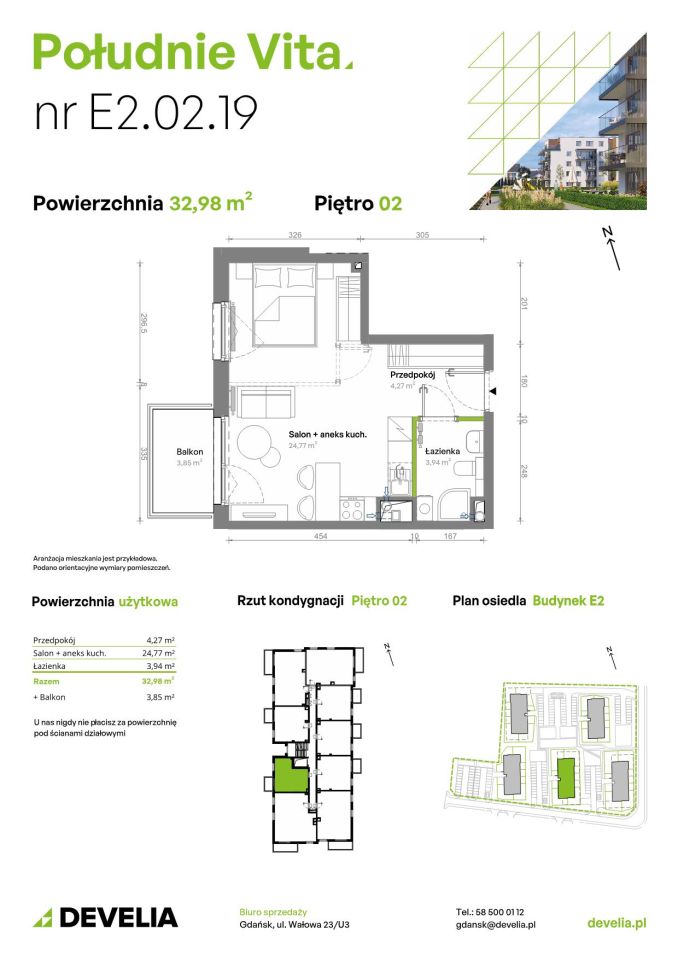 Mieszkanie 1-pokojowe Gdańsk Orunia Górna, ul. Kazimierza Wielkiego. Zdjęcie 7