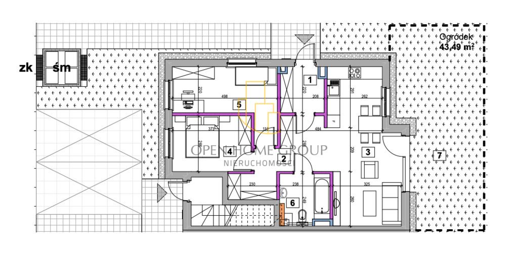 Mieszkanie 3-pokojowe Wrocław Ołtaszyn. Zdjęcie 3