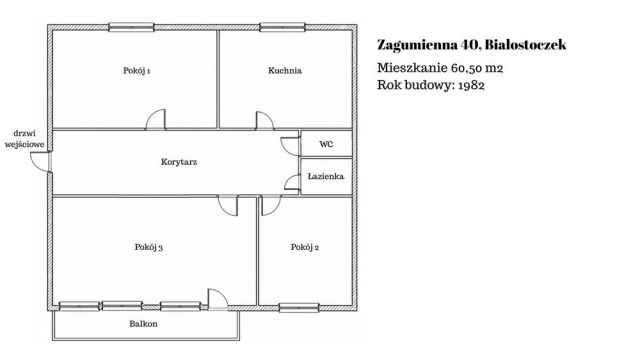 Mieszkanie 3-pokojowe Białystok Białostoczek, ul. Zagumienna. Zdjęcie 1