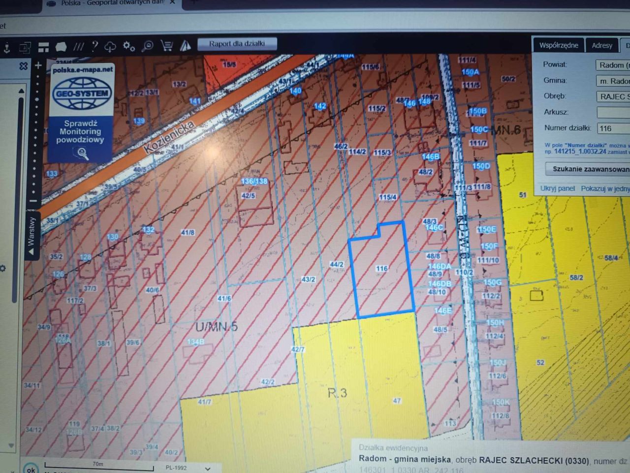 Działka rolno-budowlana Radom Komorniki Rajeckie, ul. Kozienicka. Zdjęcie 2