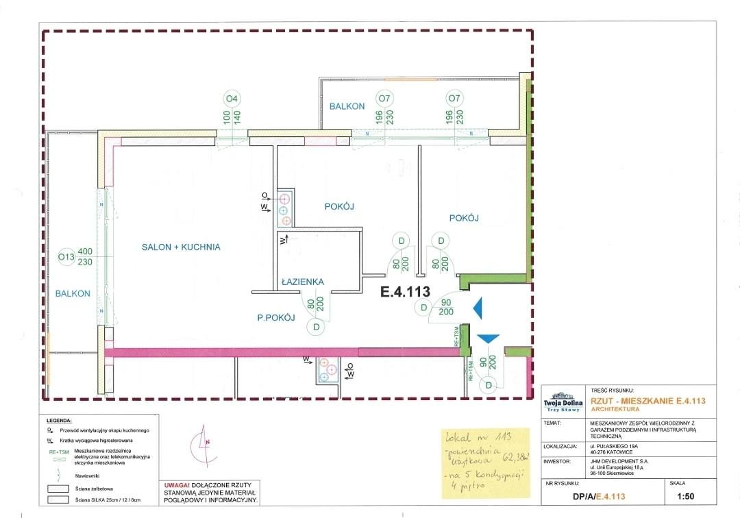 Mieszkanie 3-pokojowe Katowice, ul. gen. Kazimierza Pułaskiego. Zdjęcie 2