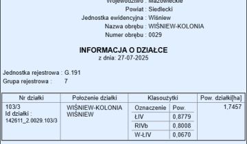 Działka rolno-budowlana Wiśniew-Kolonia, Batalionów Chłopskich