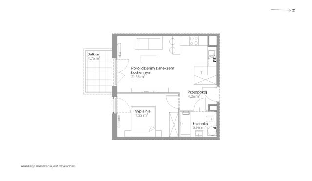 Mieszkanie 2-pokojowe Kraków Czyżyny, ul. Romana Ciesielskiego. Zdjęcie 14