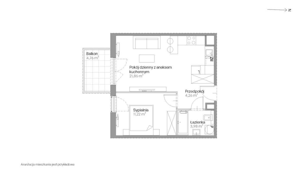Mieszkanie 2-pokojowe Kraków Czyżyny, ul. Romana Ciesielskiego. Zdjęcie 14