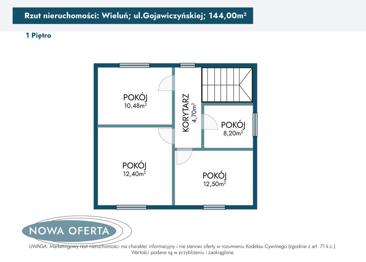 dom wolnostojący, 5 pokoi Wieluń, ul. Poli Gojawiczyńskiej. Zdjęcie 19
