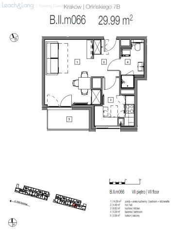 Mieszkanie 1-pokojowe Kraków Czyżyny, ul. Bolesława Orlińskiego. Zdjęcie 11