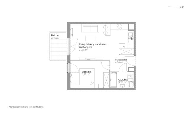 Mieszkanie 2-pokojowe Kraków Czyżyny, ul. Romana Ciesielskiego. Zdjęcie 14