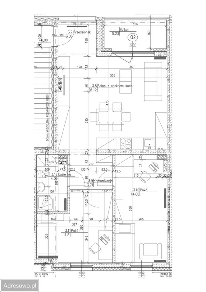 Mieszkanie 3-pokojowe Bydgoszcz Osowa Góra, ul. św. Maksymiliana Kolbego. Zdjęcie 2