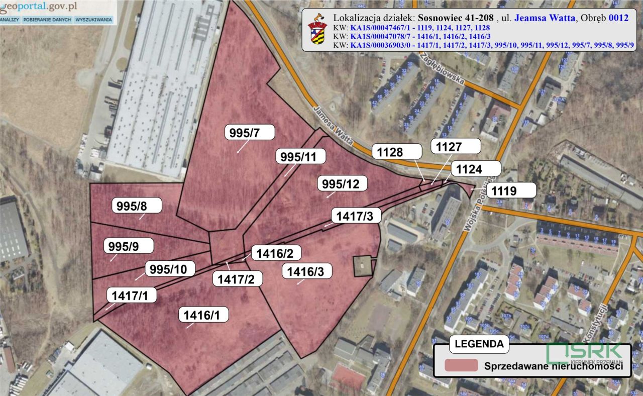 Działka inna Sosnowiec, ul. Jamesa Watta. Zdjęcie 1