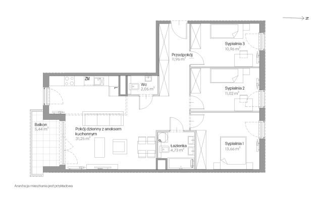 Mieszkanie 4-pokojowe Kraków Czyżyny, ul. Romana Ciesielskiego. Zdjęcie 14