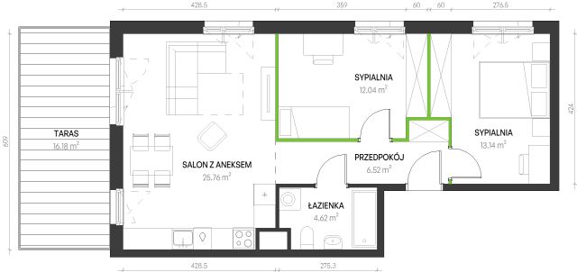Mieszkanie 3-pokojowe Wrocław Maślice, ul. Augustowska. Zdjęcie 6