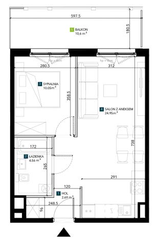 Mieszkanie 2-pokojowe Wrocław Krzyki, ul. Świeradowska. Zdjęcie 5