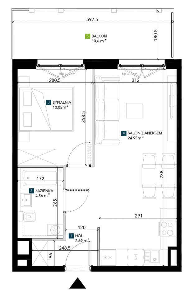 Mieszkanie 2-pokojowe Wrocław Krzyki, ul. Świeradowska. Zdjęcie 5