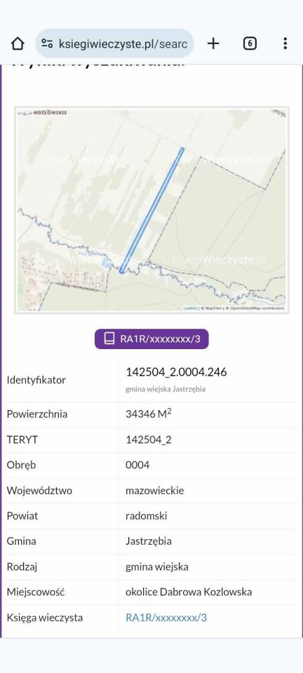 Działka rolna Dąbrowa Kozłowska. Zdjęcie 4