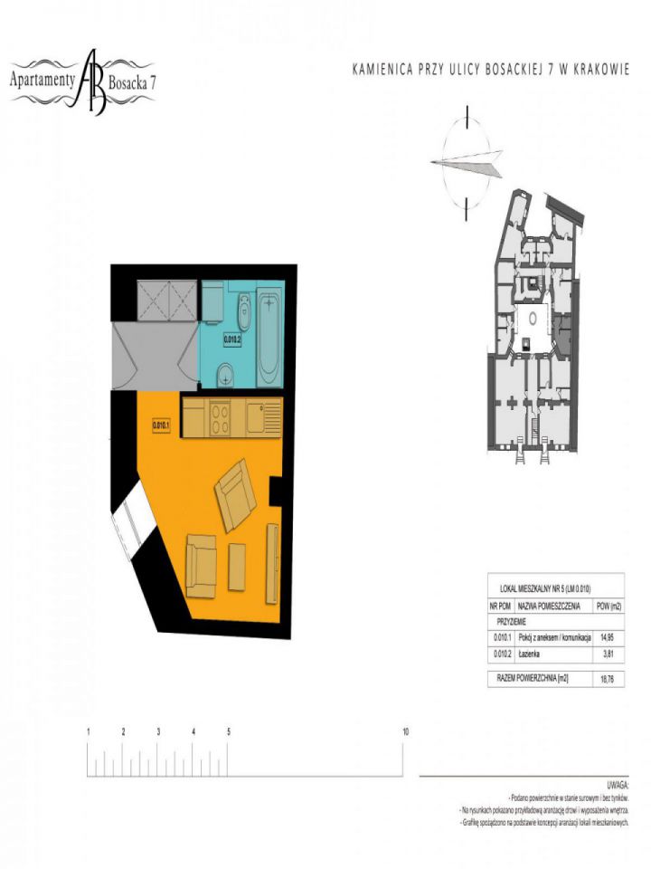Mieszkanie 1-pokojowe Kraków Stare Miasto, ul. Bosacka. Zdjęcie 4