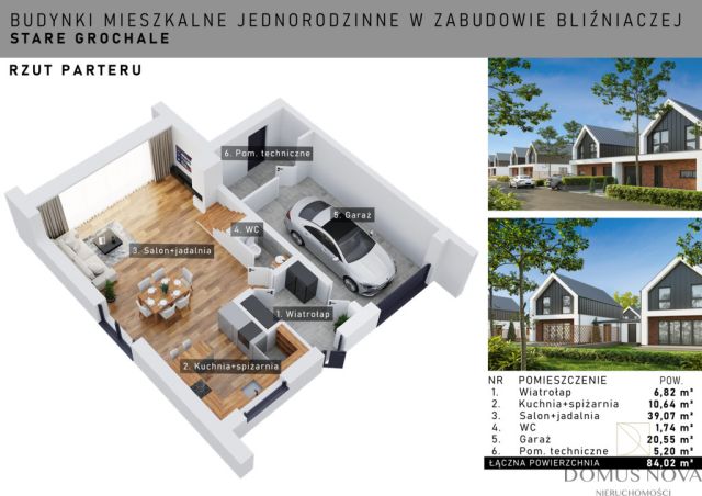 bliźniak, 4 pokoje Stare Grochale. Zdjęcie 5